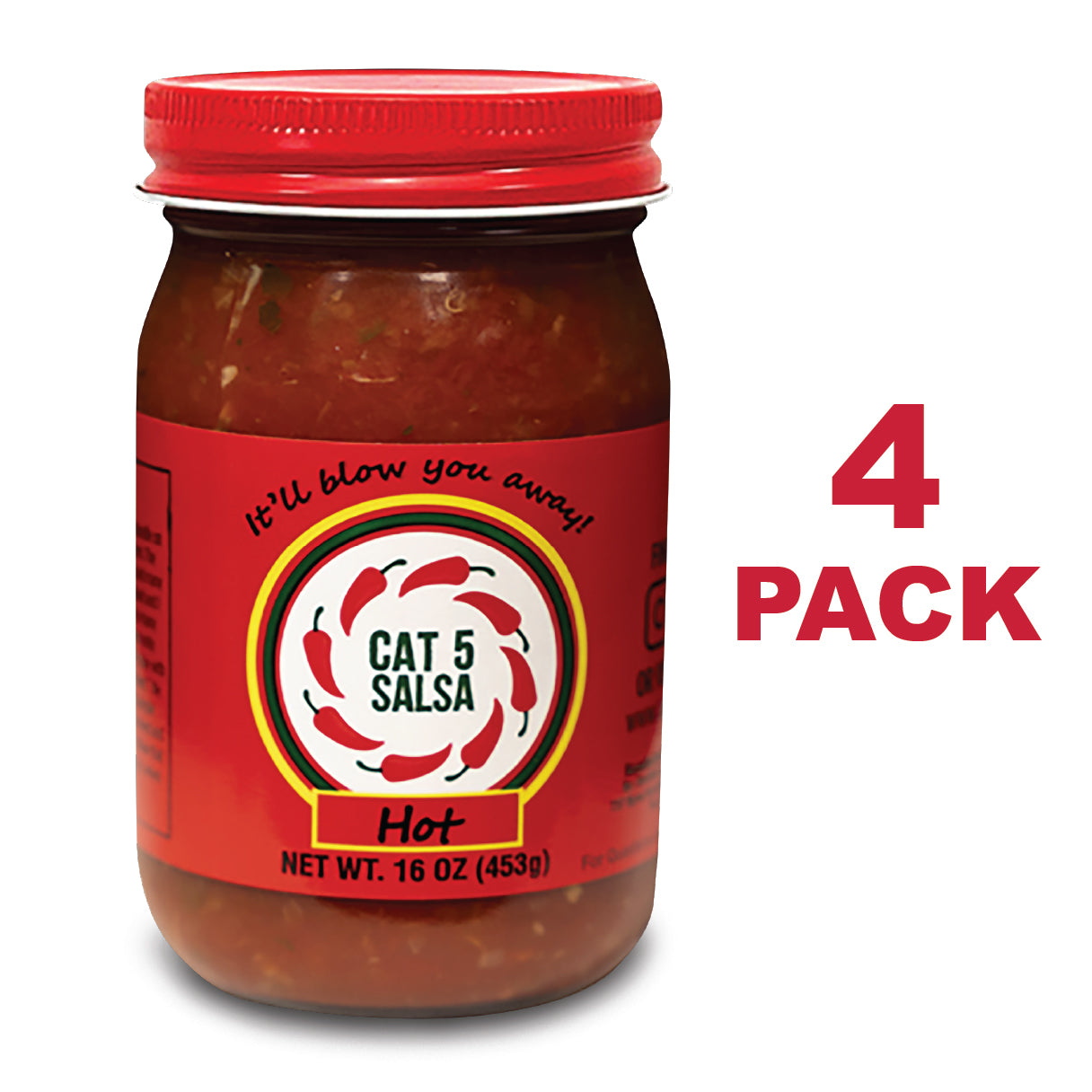 CAT 5 SALSA - HOT - 4 PACK